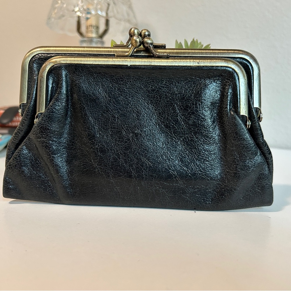 HOBO Black Leather Clutch with Vintage Frame - Picture 2 of 8